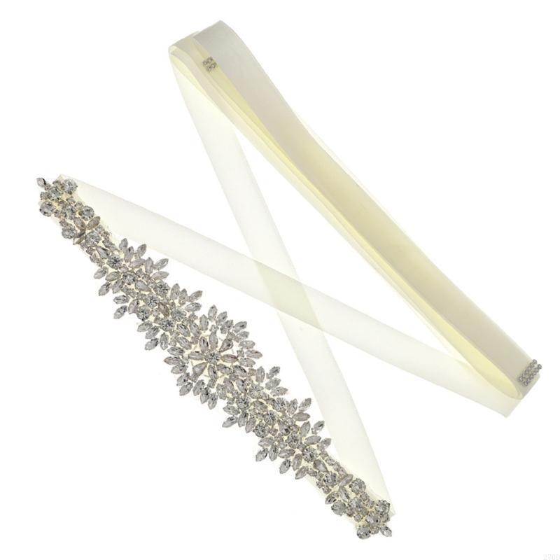 Bridal Sash Ribbon - Luxurious Crystal Wedding Sash Rhinestones Ribbon