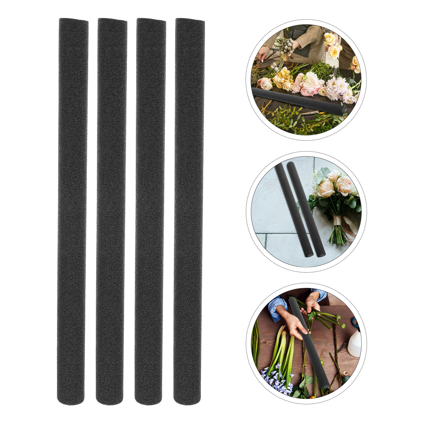 Wedding Floral Supply - 8Pcs Floral Foam Rods Black 1.6