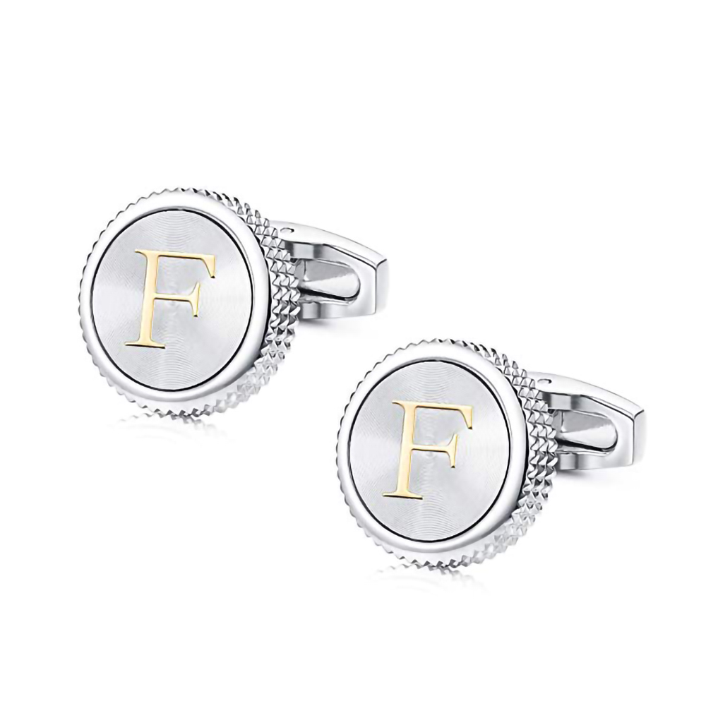 Wedding Z - Round 26 Letters A-Z Cufflinks For