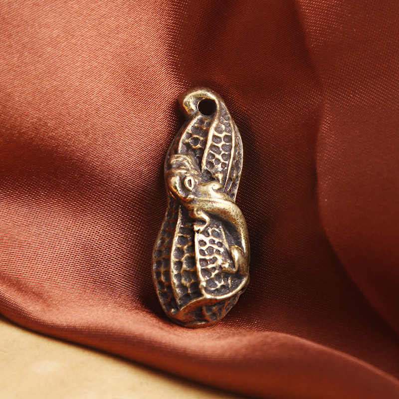 Wedding Supply Vendor - Antique Brass Pixiu Peanut Car Keychain