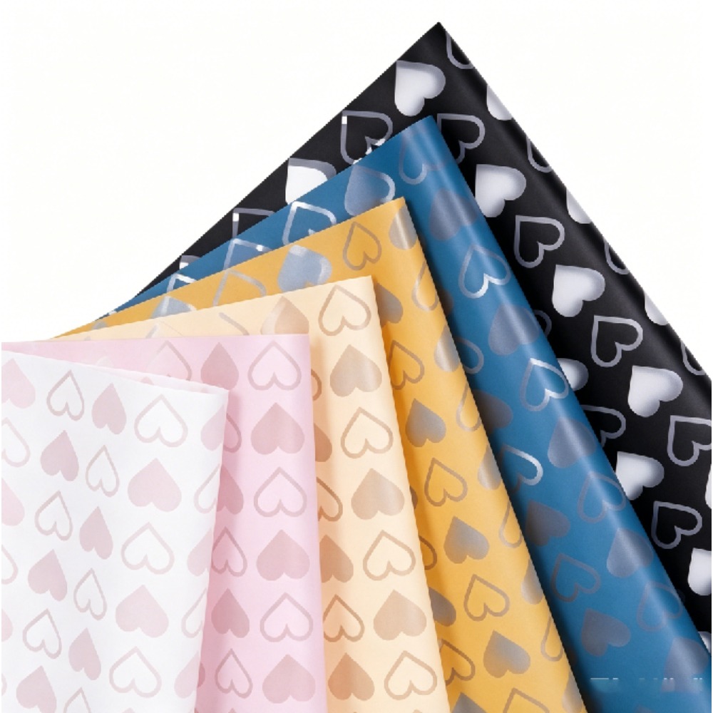 Wedding Floral Supply - Silver Heart Hansu Floral Wrap Paper