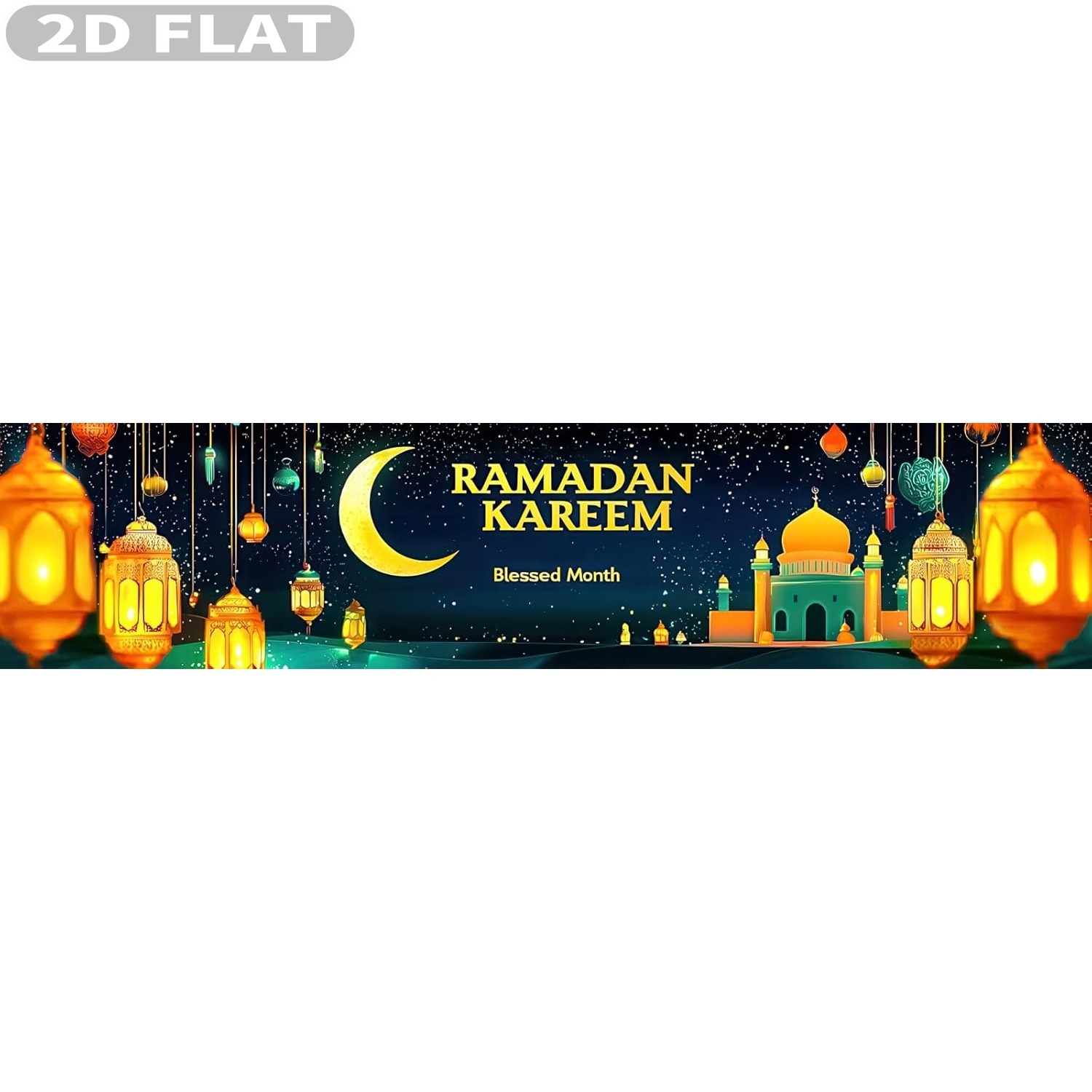2D FLAT 1pc Ramadan Eid Mubara - Photo Booth Prop recension och pris