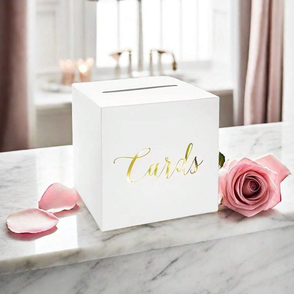 Storage Box White Black Weddin - Wedding Card Box recension och pris