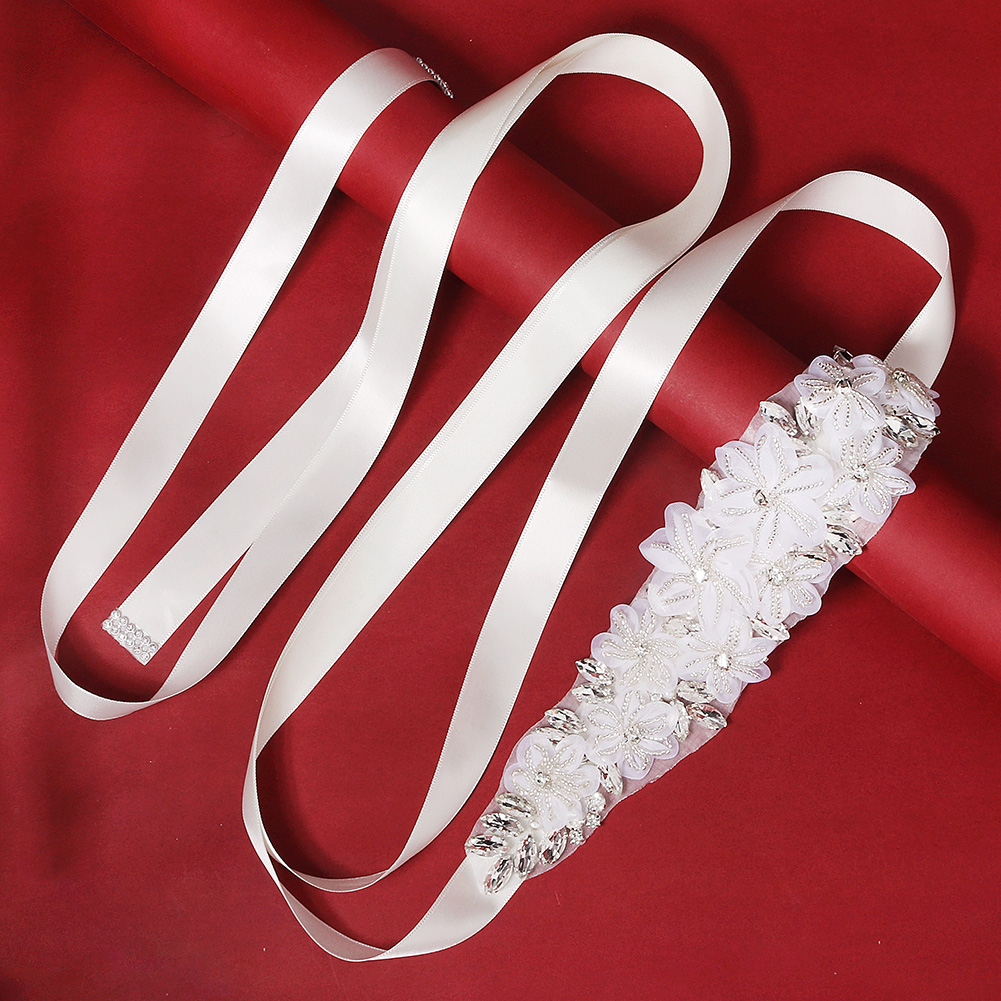 Romantic 3D Floral Bridal Belt - Bridal Sash Ribbon recension och pris