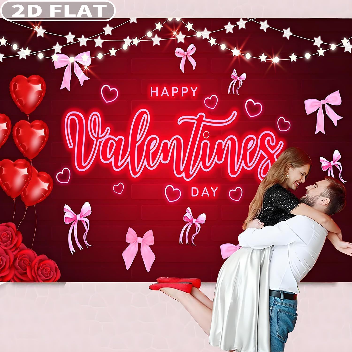 2D FLAT 1pc Happy Valentine's  - Photo Booth Prop recension och pris
