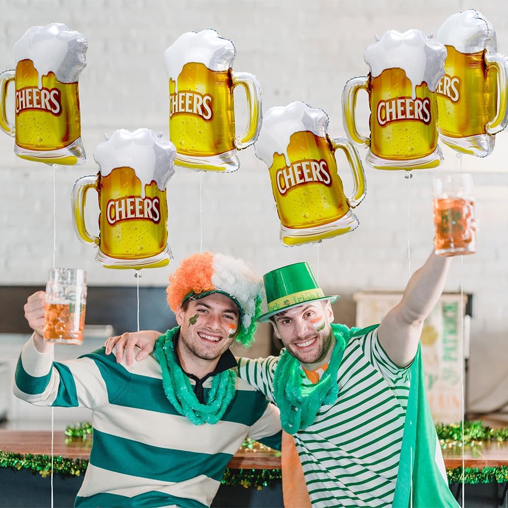 6pcs Cheers Beer Mug Balloons  - Wedding Alcohol Supply recension och pris