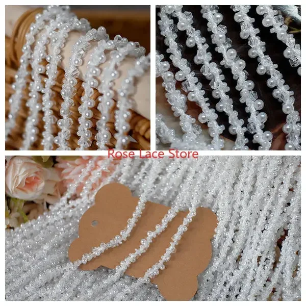 3 Yards Pearl lace trim, pearl - Bridal Sash Ribbon recension och pris