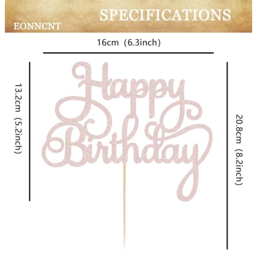 Happy Birthday Cake Topper - G - Photo Booth Prop recension och pris