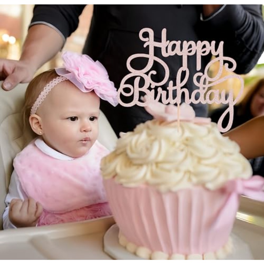 Happy Birthday Cake Topper - G - Photo Booth Prop recension och pris