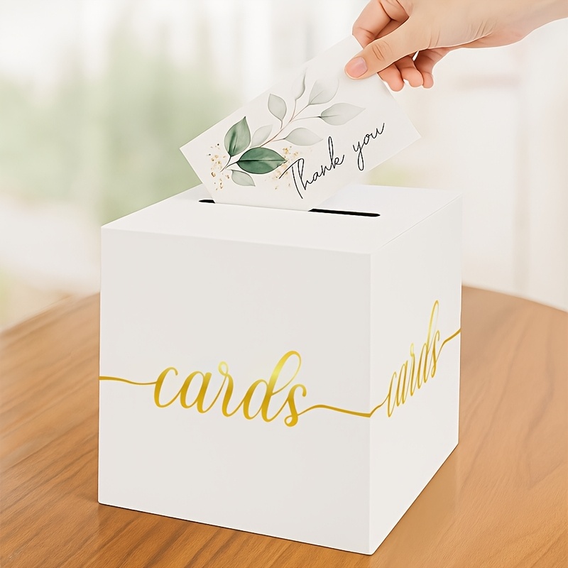 4pcs White Wedding Card with G - Wedding Card Box recension och pris