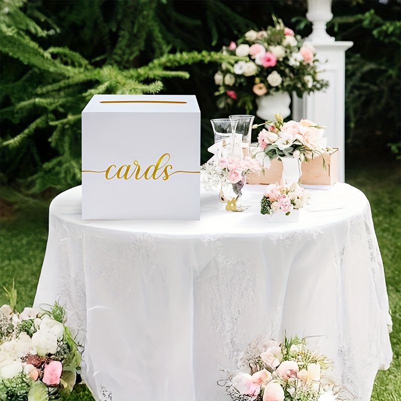 4pcs White Wedding Card with G - Wedding Card Box recension och pris