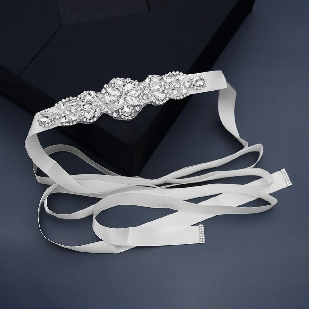 Sweet Silver Wedding Rhineston - Bridal Sash Ribbon recension och pris