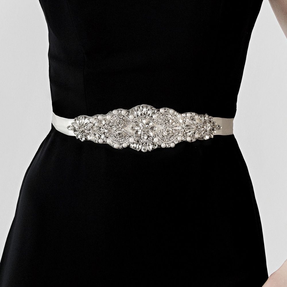 Sweet Silver Wedding Rhineston - Bridal Sash Ribbon recension och pris