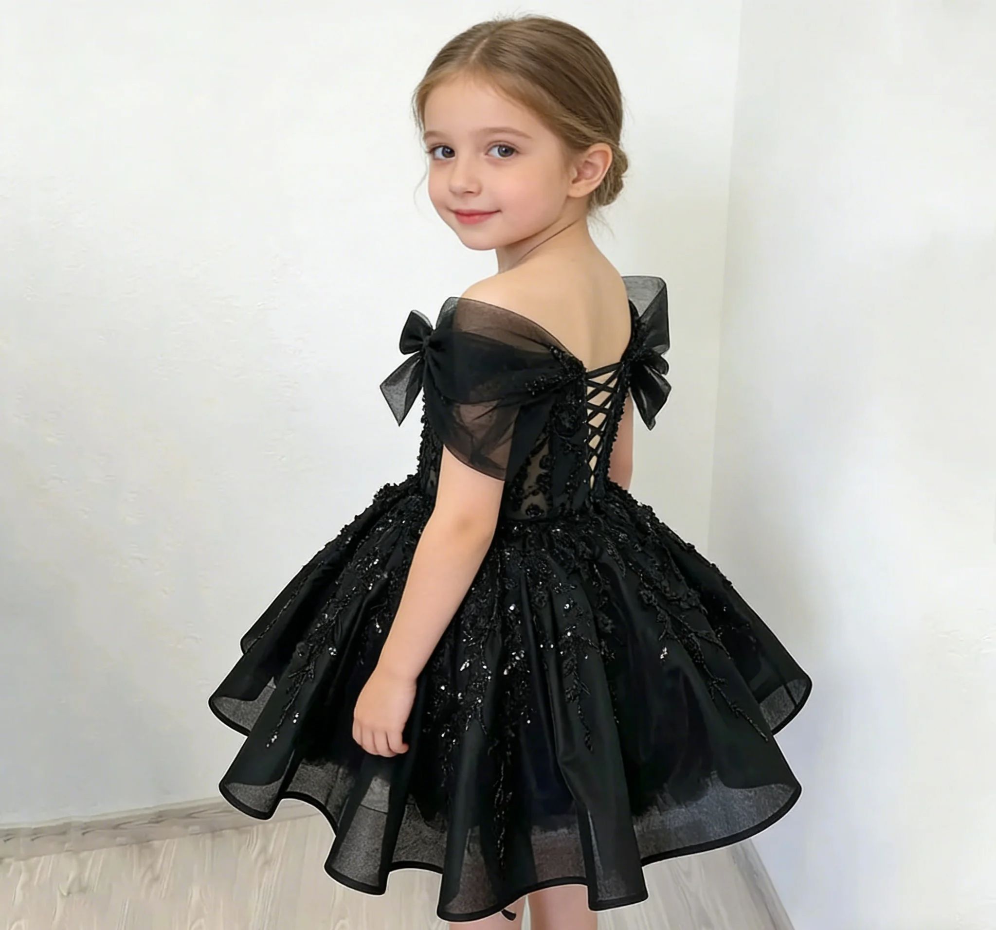 Customized Off Shoulder Black  - Bridal Sash Ribbon recension och pris