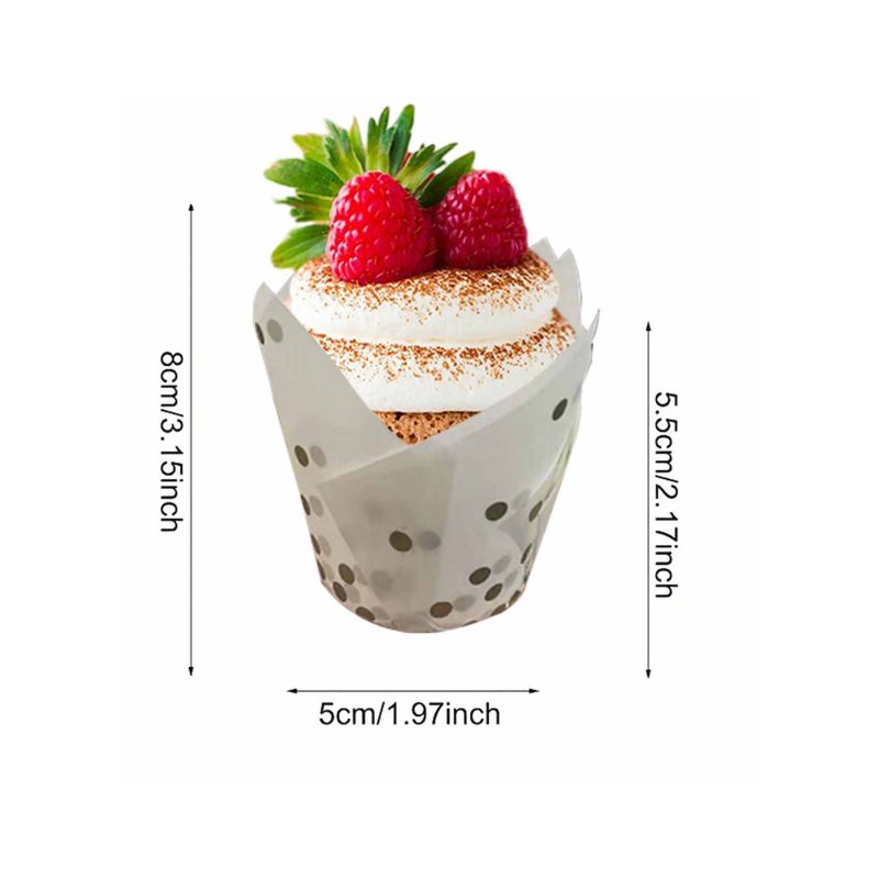 50Pcs/100Pcs Gold Dot Tulip Ca - Wedding Cake Supply recension och pris